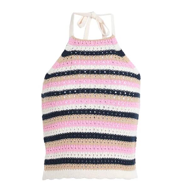 Vero Moda SHAJI COTTON BLEND KNIT HALTER TOP BIRCH STRIPES. Size M. NWOT - Picture 3 of 9